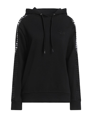 MOSCHINO Hooded track jacket  Black 100% Cotton, Elastane