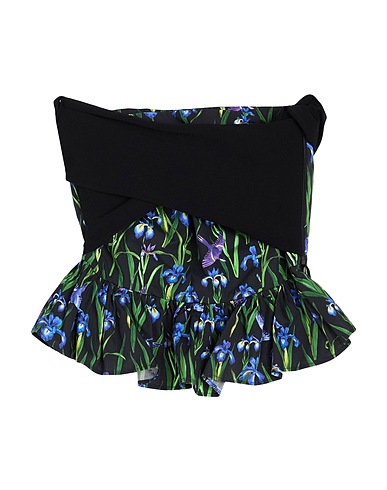 VIVETTA Top spalle scoperte Nero 100% Cotone, Viscosa, Poliestere