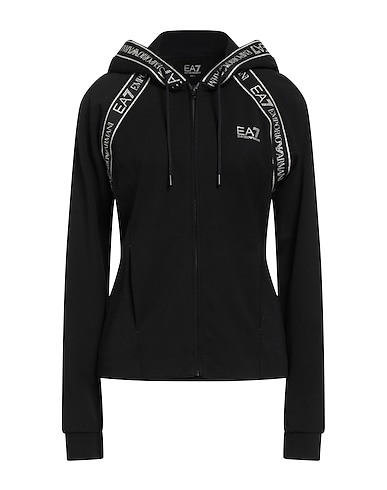 EA7 Hooded track jacket  Black 50% Polyester, 24% Cotton, 23% Modal, 3% Elastane