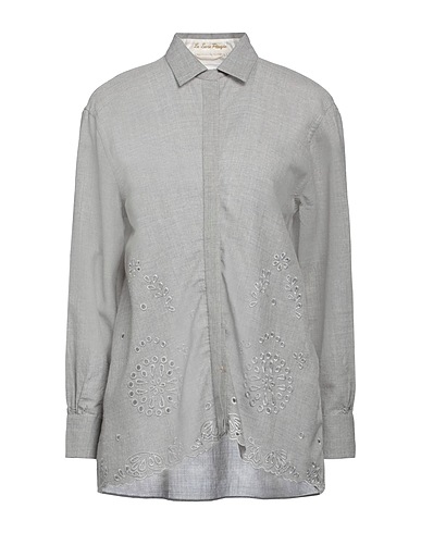 LE SARTE PETTEGOLE Solid colour shirts & blouses Grey 100% Wool, Silk