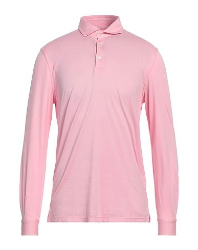FEDELI Polo shirt Pink 100% Cotton, Organic cotton