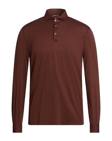 FEDELI Polo shirt Chocolate brown 100% Organic cotton