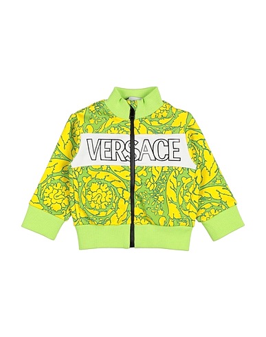 VERSACE YOUNG Sweatshirt Lime green 100% Cotton, Elastane
