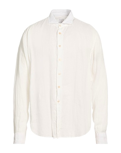 ELEVENTY Camisa lisa PLATINUM BIANCO 100% Lino