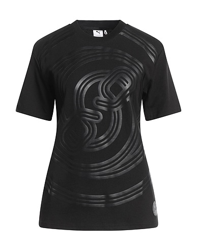 PUMA T-shirt Black 100% Cotton, Polyester