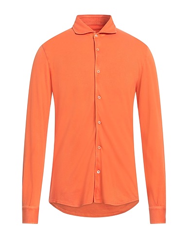 FEDELI Camicia tinta unita Arancione 100% Cotone