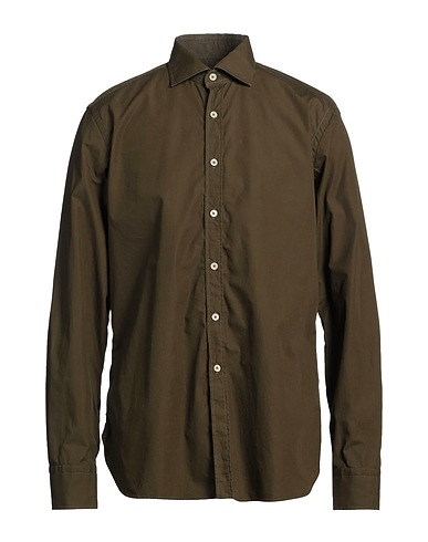 ALESSANDRO GHERARDI Einfarbiges Hemd VERDE SCURO 100% Baumwolle