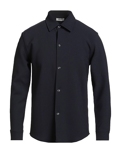 SANDRO Camicia tinta unita Blu notte 68% Poliestere, 28% Viscosa, 4% Elastan