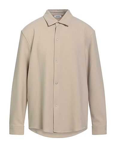 SANDRO Solid color shirt Sand 68% Polyester, 28% Viscose, 4% Elastane