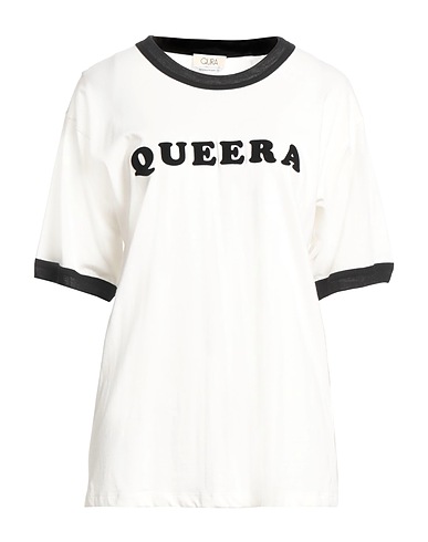 QUIRA T-shirt White 100% Cotton, Virgin Wool