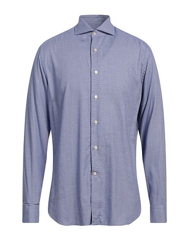 ALESSANDRO GHERARDI Hemd mit Muster Blau 100% Baumwolle