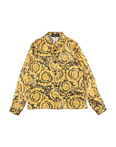 VERSACE YOUNG Patterned shirts & blouses Yellow 100% Polyester