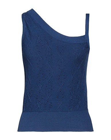 MALO Top Blu china 50% Lino, 36% Cotone, 14% Poliammide