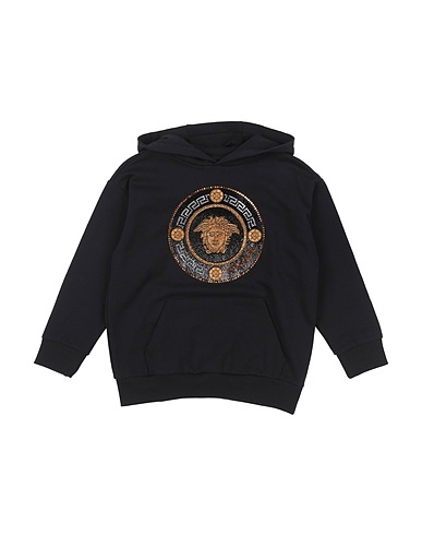 VERSACE YOUNG Felpa Nero 100% Cotone, Vetro, Viscosa, Elastan