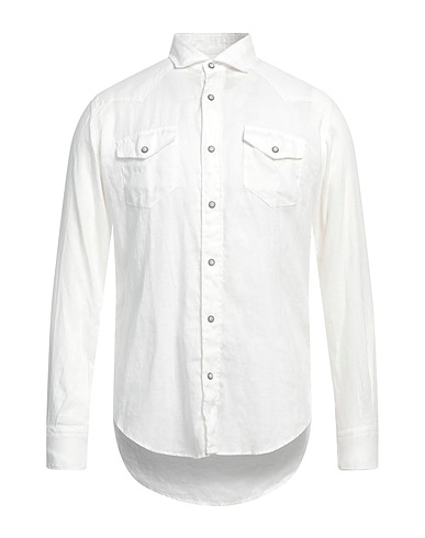 ELEVENTY Linen shirt PLATINUM White 100% Linen