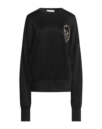MCQUEEN Sweatshirt Black 51% Viscose, 43% Cotton, 6% Polyamide, Polyester, Elastane