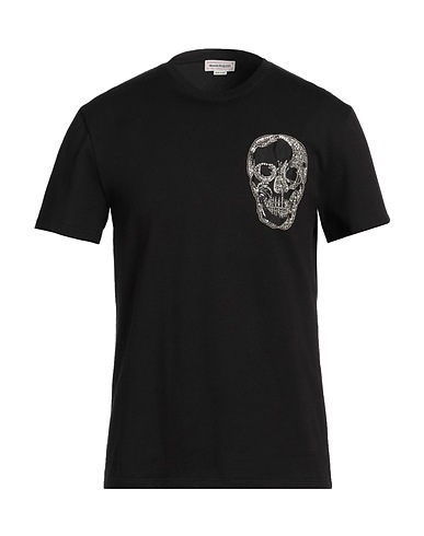 MCQUEEN T-shirt Black 100% Cotton, Silk, Metal, Glass