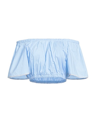 FORTE_FORTE Off-the-shoulder top Sky blue 100% Cotton