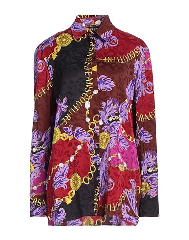 VERSACE JEANS COUTURE Patterned shirts & blouses Burgundy 100% Viscose