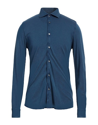 FEDELI 無地シャツ ネイビー コットン 100%