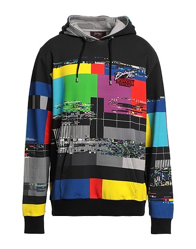 BALMAIN Hooded track jacket  Black 100% Cotton, Elastane