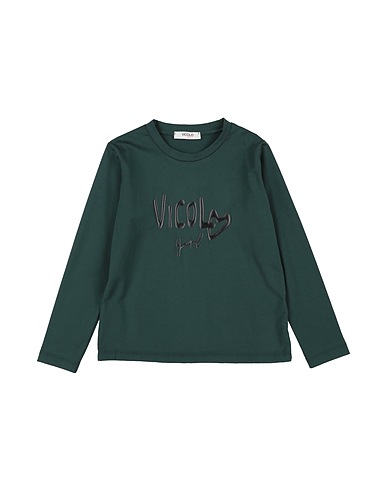 VICOLO T-shirt Verde scuro 93% Cotone, 7% Elastan