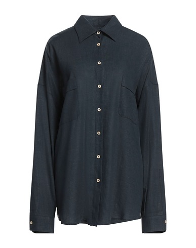 BALLANTYNE Linen shirt Slate blue 55% Linen, 45% Viscose
