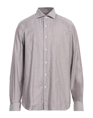 ALESSANDRO GHERARDI Solid colour shirt Taupe 100% Cotton