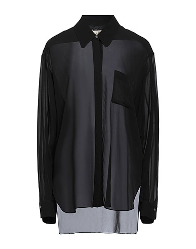 QUIRA Camicie e bluse tinta unita Nero 65% Viscosa, 35% Seta