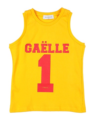 GAëLLE Paris T-shirt Yellow 95% Cotton, 5% Elastane