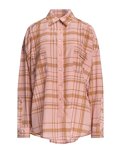 BALLANTYNE Checked shirt Pink 52% Silk, 48% Cotton