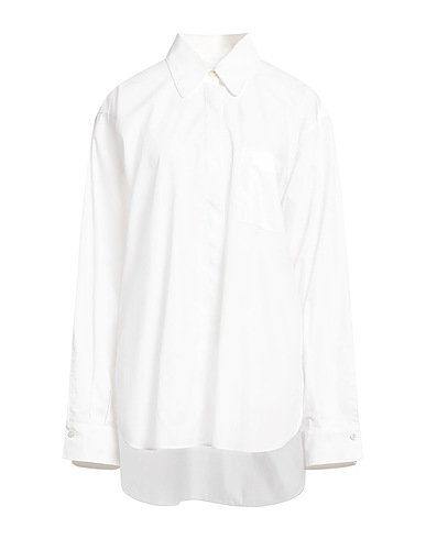QUIRA Solid color shirts & blouses White 100% Cotton