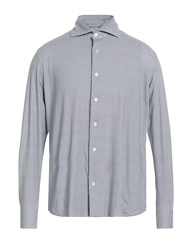 FEDELI Patterned shirt Midnight blue 60% Cotton, 28% Nylon, 12% Elastane