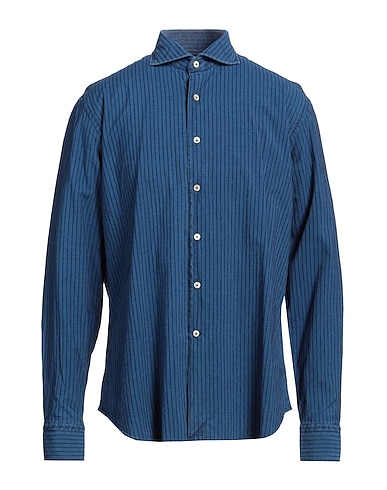 ALESSANDRO GHERARDI Striped shirt Bright blue 100% Cotton