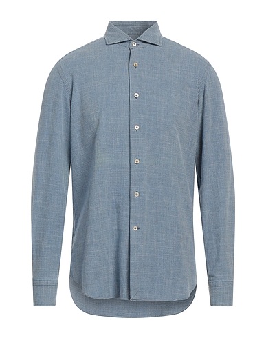 ALESSANDRO GHERARDI Patterned shirt Pastel blue 100% Cotton