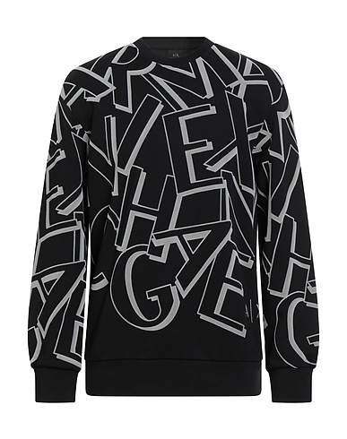 ARMANI EXCHANGE Sweatshirt Black 100% Cotton, Elastane