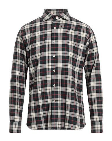 ALESSANDRO GHERARDI Checked shirt Dark green 100% Cotton