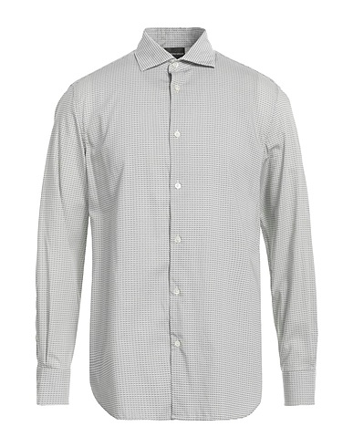 EMPORIO ARMANI Patterned shirt White 50% Cotton, 50% Lyocell
