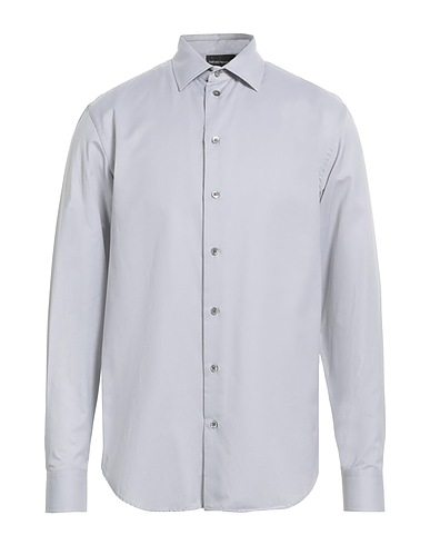 EMPORIO ARMANI Einfarbiges Hemd Hellgrau 100% Baumwolle