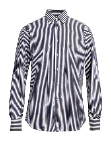 ALESSANDRO GHERARDI Striped shirt Navy blue 100% Cotton