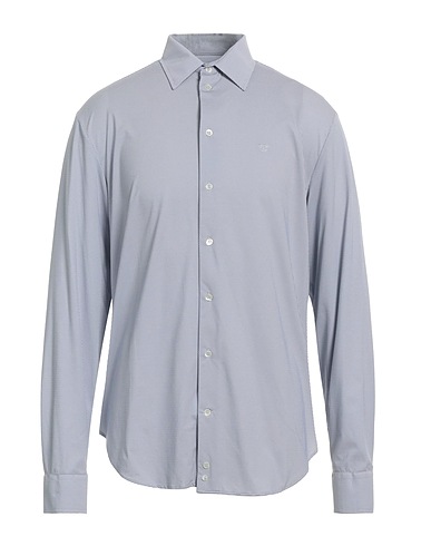 EMPORIO ARMANI Solid colour shirt Blue 87% Polyamide, 13% Elastane