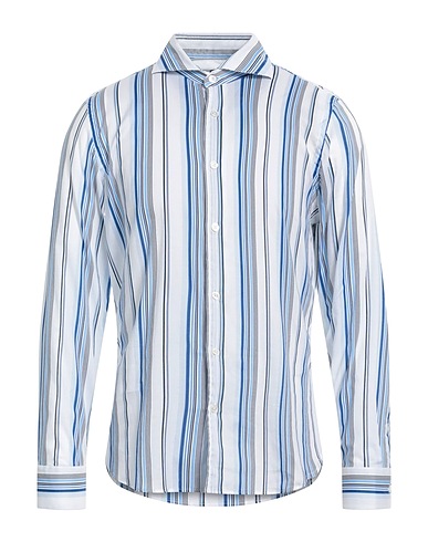 FEDELI Striped shirt 95% Cotton, 5% Elastane
