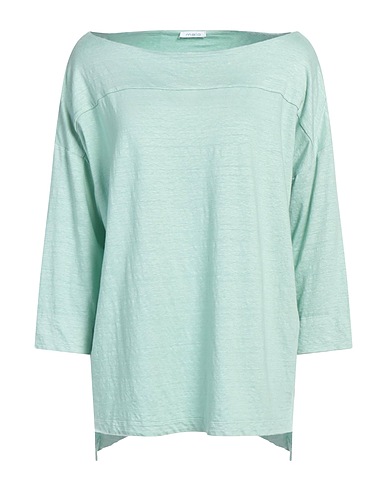 MALO Basic T-Shirt Light green 96% Linen, 4% Elastane