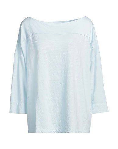 MALO Basic T-shirt Sky blue 96% Linen, 4% Elastane