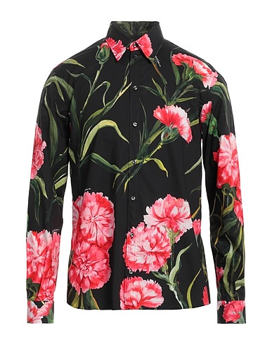 DOLCE&GABBANA Patterned shirt Black 100% Cotton