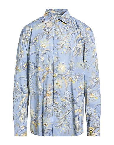 ETRO Hemd mit Muster BLU CHIARO 100% Baumwolle