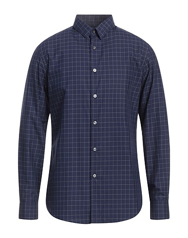 PAL ZILERI Checked shirt Midnight blue 100% Cotton