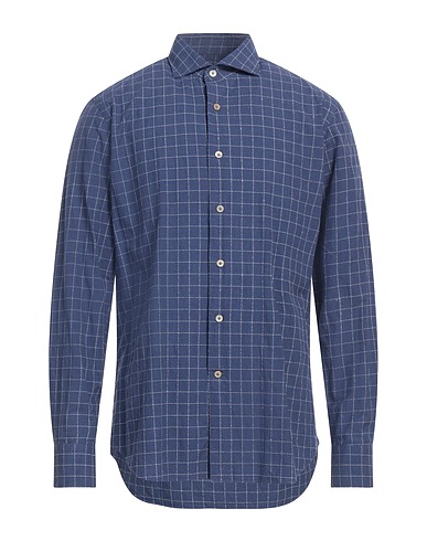 ALESSANDRO GHERARDI Checked shirt Slate blue 100% Cotton