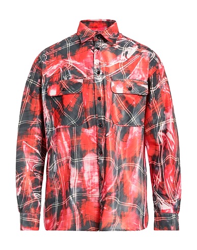DOUBLET Checked shirt Tomato red 73% Polyester, 27% Nylon