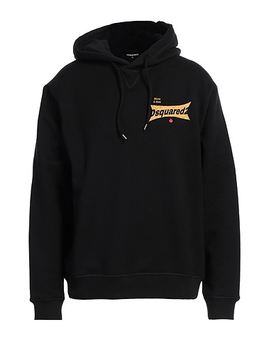 DSQUARED2 Felpa Nero 100% Cotone, Elastan
